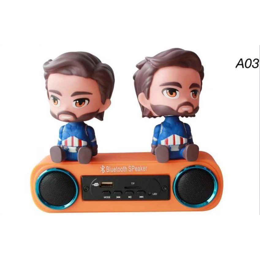 Loa bluetooth nghe nhạc thẻ nhớ usb trang trí búp bê Caption American A03