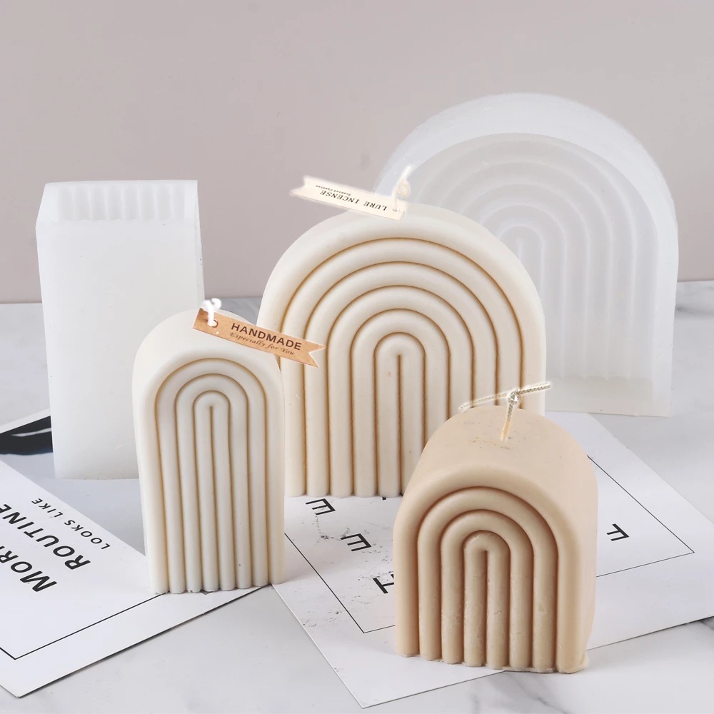 Khuôn Silicone Tạo Hình Làm Nến Thơm Hình Học 3D Diy