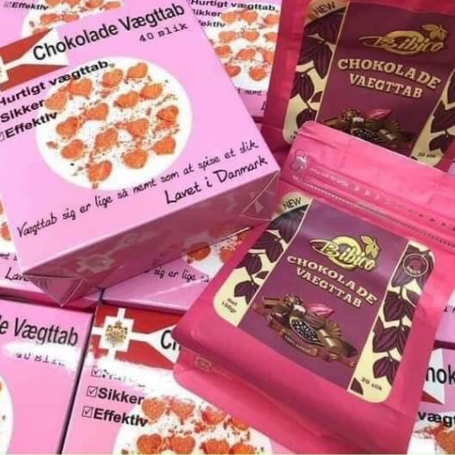 Kẹo giảm cân Socola Đan Mạch Chokolade Vaegttab hộp 20 viên  giá dùng thử