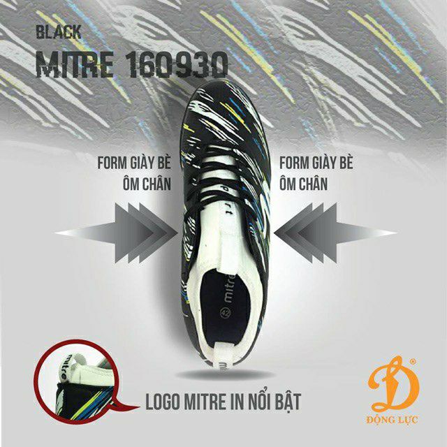 [MITRE 2020] Giày đá bóng Mitre 160930 TF đen trắng