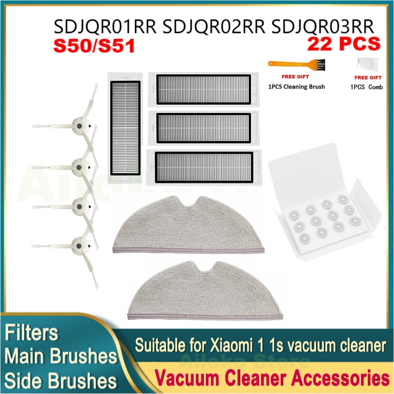 Bộ Cọ Và Màng Lọc SDJQR01RR Thay Thế Cho Robot Hút Bụi Xiaomi Mi Robot 1 / 1S / 1ST Roborock S5 / S5Max / S6 / S6Pure / S50 / S51 / S55 Xiaowa C10 / E2 / E3 Sdjr02Rr