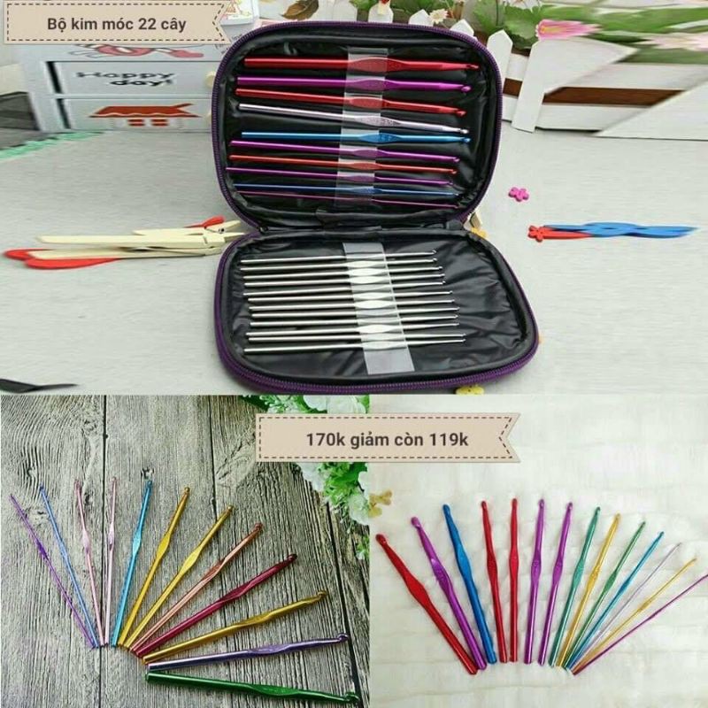 Bộ kim móc len 22 size