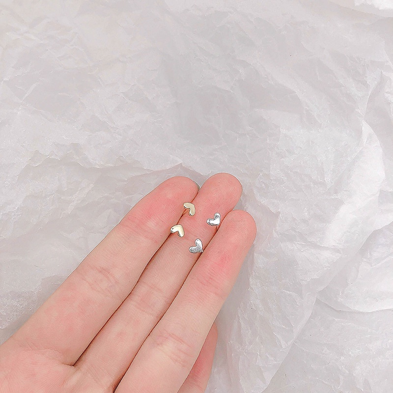 Bông tai mạ bạc 925 hình trái tim đơn giản cho nữ