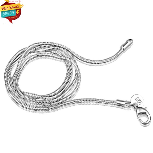 vòng cổ Mạ Bạc Hình Xương Rắn 16-24inch 2mm