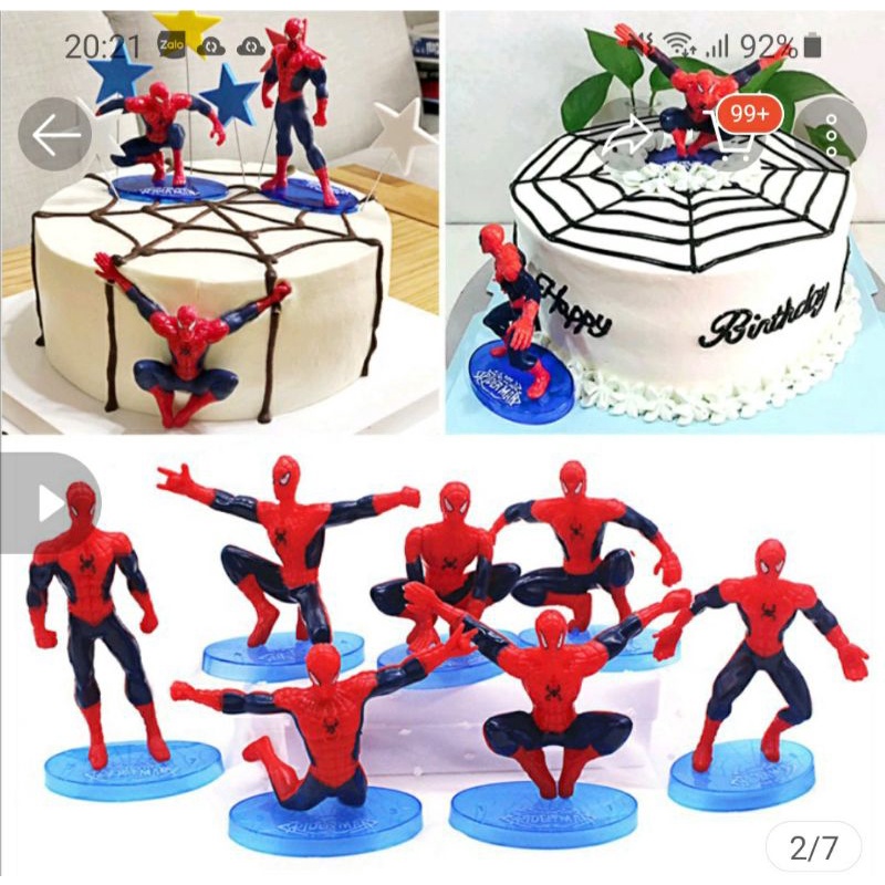 phụ kiện trang trí bánh SET 7 SIÊU NHÂN NGƯỜI NHỆN