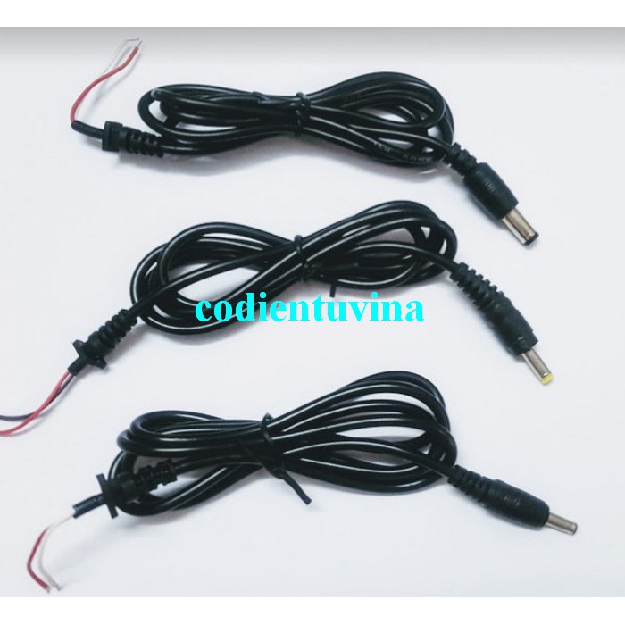 Jack nguồn có dây  kích thước 3.5x1.35 mm hoặc 4.0 x1.7mm hoặc 5.5x2.5mm