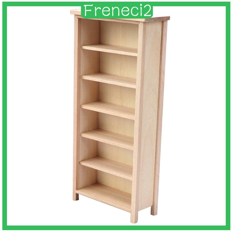 Mô hình kệ sách bằng gỗ trang trí nhà búp bê tỉ lệ 1/12