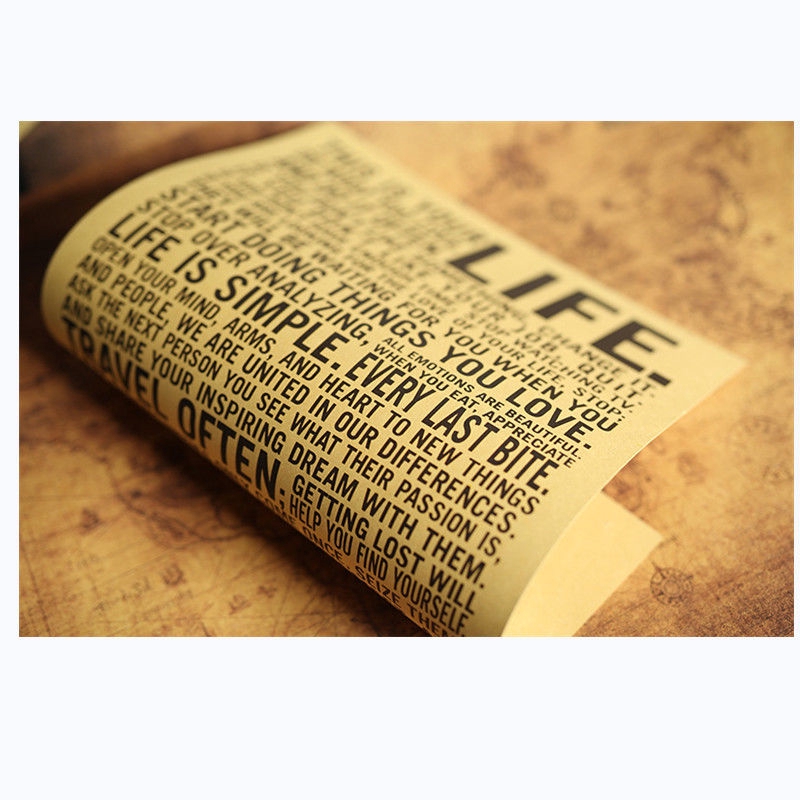 Vintage Poster Đây Là Cuộc Sống Của Bạn Trích Dẫn Nhân Vật Áp Phích Trang Trí Phòng Dán Trang Trí Tường Nghệ Thuật Treo Tường Giấy Kraft Dán Tường
