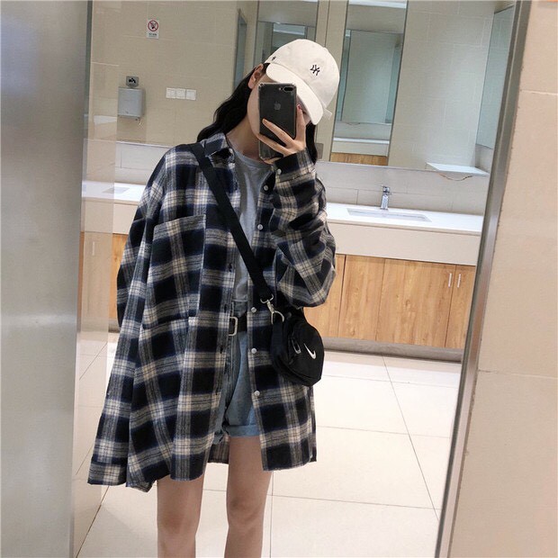 [ Có ảnh thật ] Áo sơ mi khoác ngoài form rộng unisex - Áo sơ mi nam nữ oversize sọc số 15