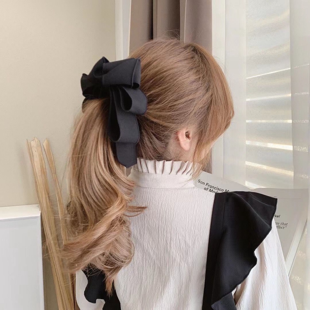Kẹp Tóc Nơ Ruy Băng Kiểu Hàn Quốc Ngọt Ngào Cho Nữ
