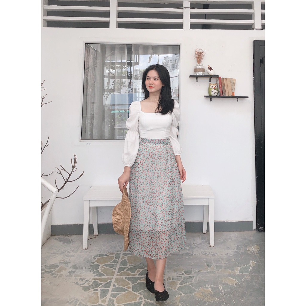 CHÂN VÁY HOA VOAN DÀI -Hình thật shop chụp | BigBuy360 - bigbuy360.vn