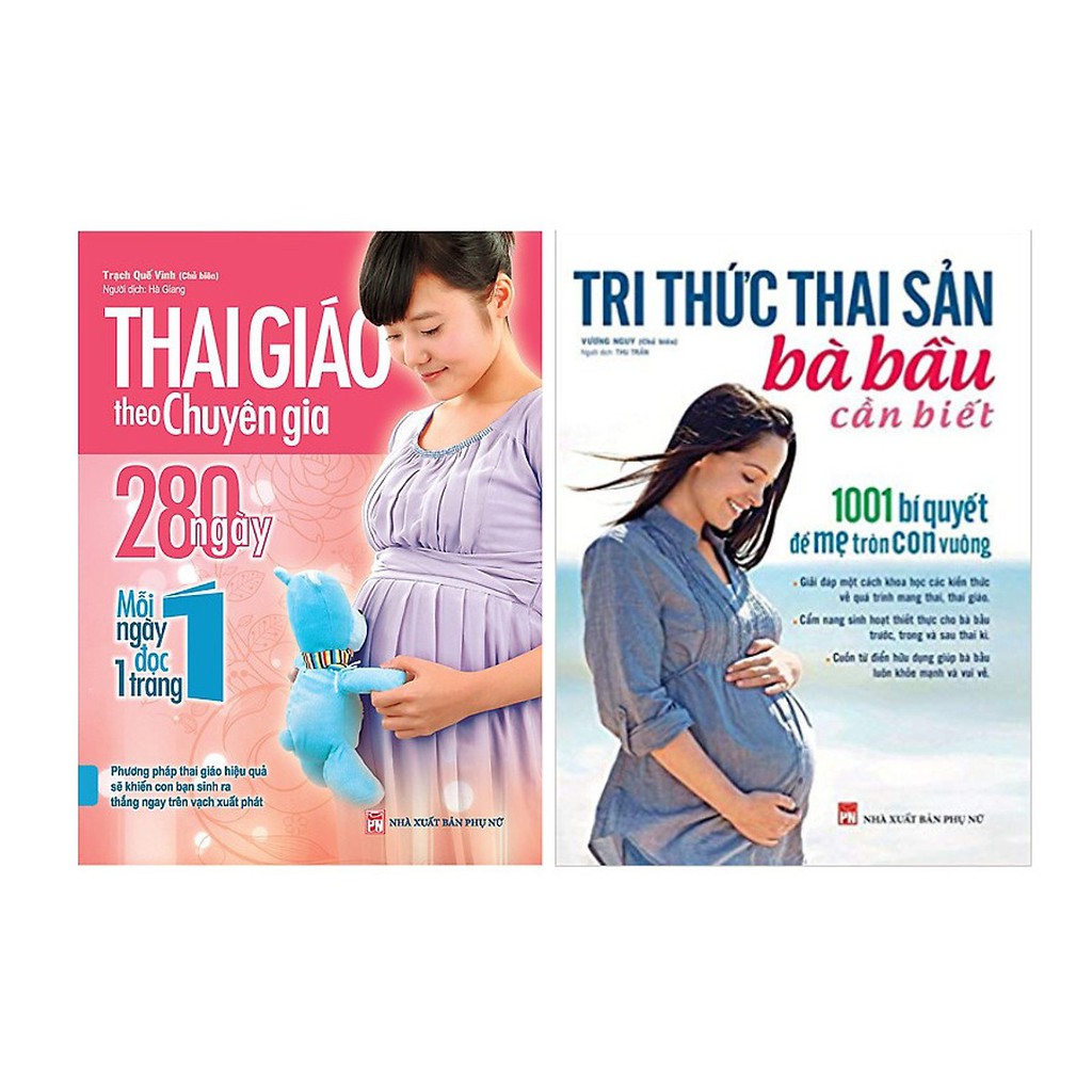 Sách - Combo 2 Cuốn  Thai Giáo Theo Chuyên Gia 280 Ngày + Tri Thức Thai Sản Bà Bầu Cần Biết