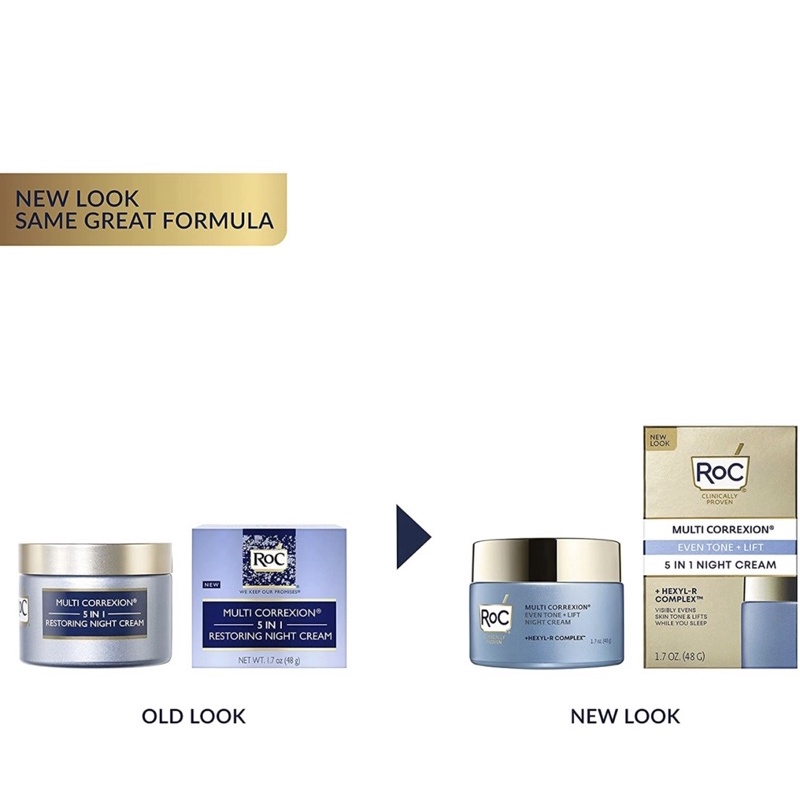 Kem dưỡng ban đêm chống lão hóa RoC Multi Correxion Even Tone + Lift 5 in 1 Night Cream