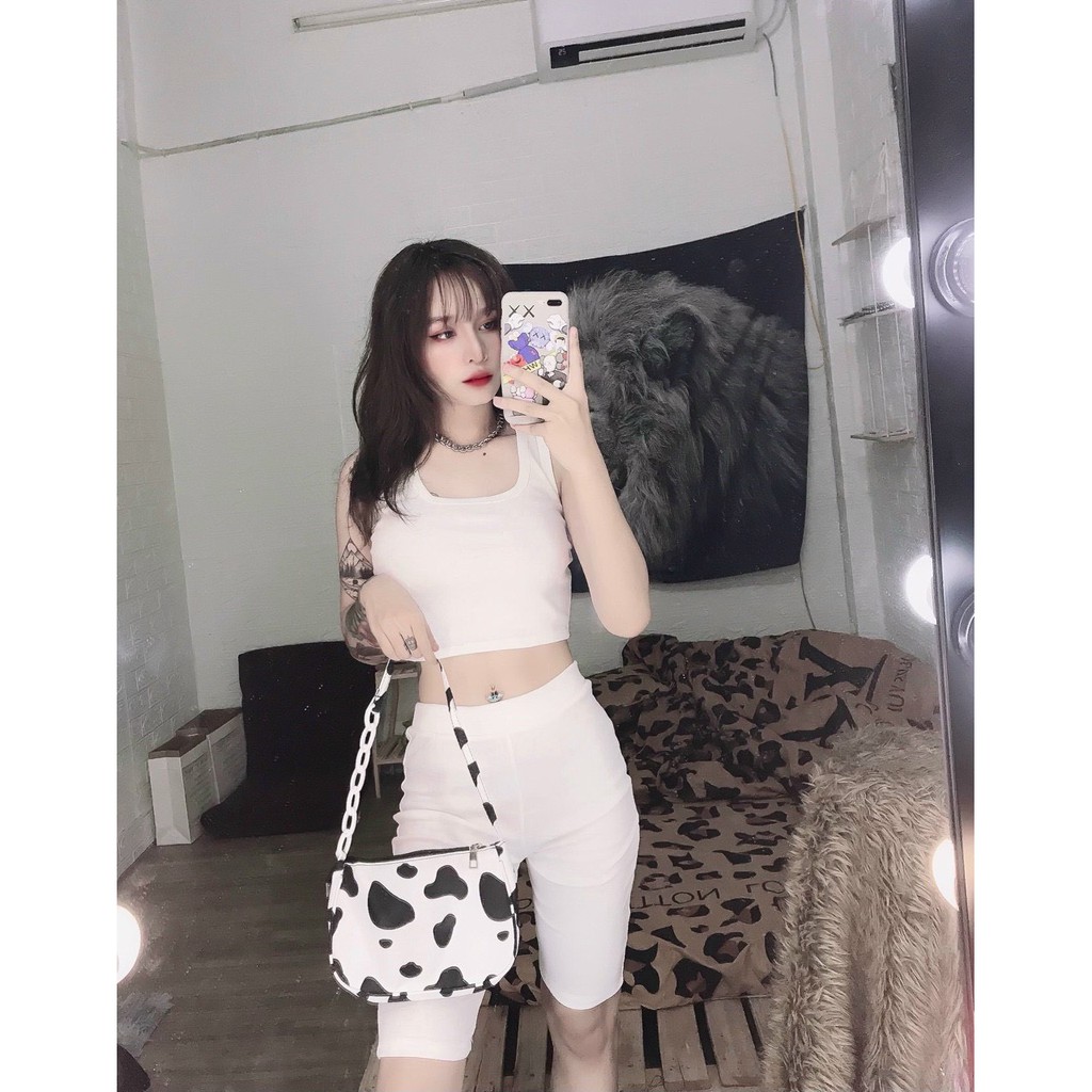 set ba lỗ kèm quần ngố xinh năng động