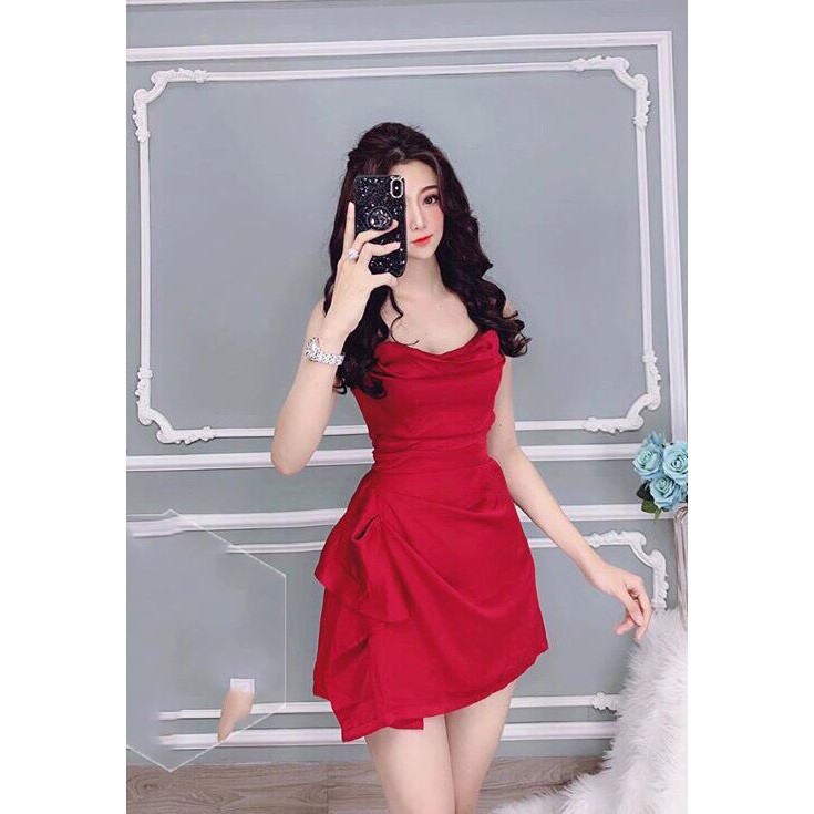Đầm body bèo 2s cổ đỗ phi bóng phom đẹp