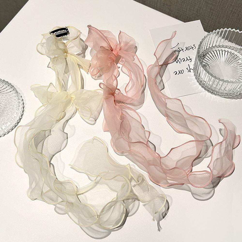 Bộ 8 Kẹp Tóc Thắt Nơ Phối Lưới Màu Trơn Ngọt Ngào Cho Nữ