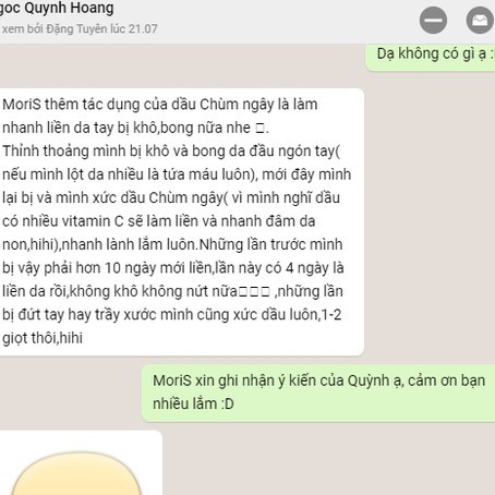 DẦU CHÙM NGÂY NGUYÊN CHẤT MORIS