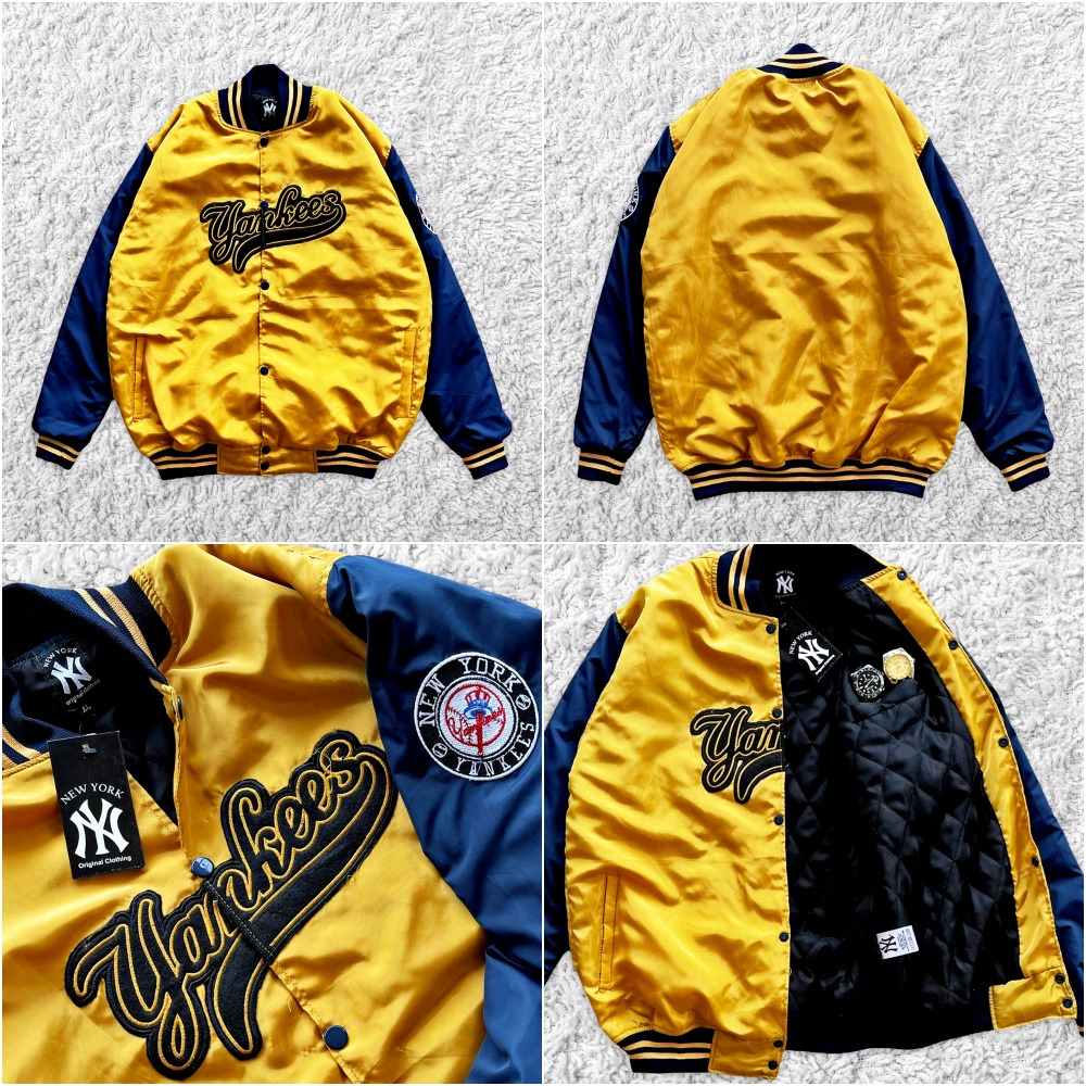 Áo Khoác Bóng Chày 2 Tông Màu Vàng Hải Quân VARSITY NEW ERA NY YANKEES YORK