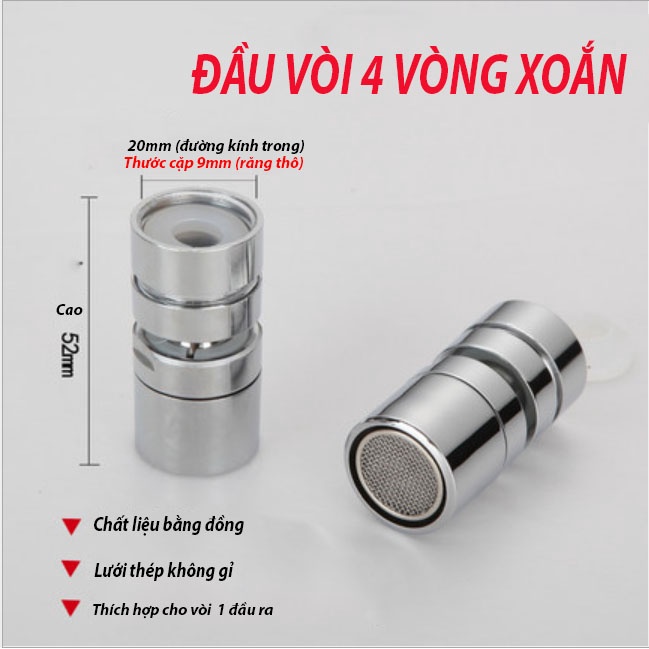 Đầu lọc gắn vòi nước bồn rửa mạ crom chuyên dụng - HVL TEA