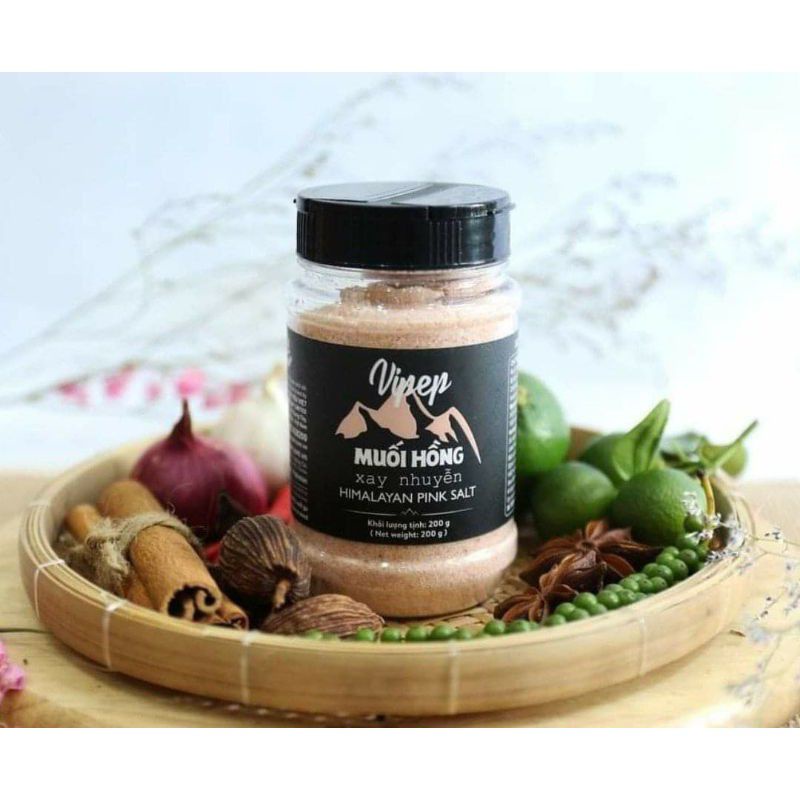 Muối Hồng Dạng Hột /nhuyễn Pakistan 200g/Hủ