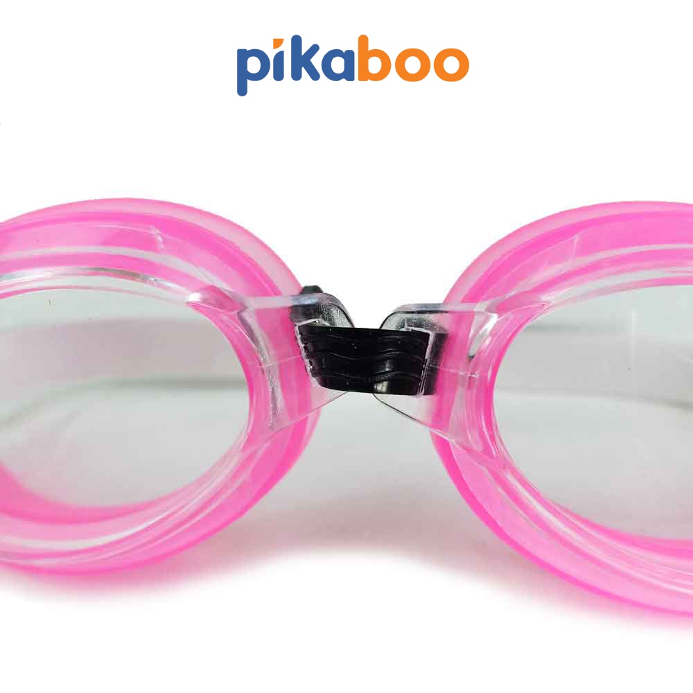 Kính bơi trẻ em Pikaboo kèm 2 nút tai và 1 kẹp mũi, kính bơi cho bé chất liệu nhựa và silicone không gây kích ứng da