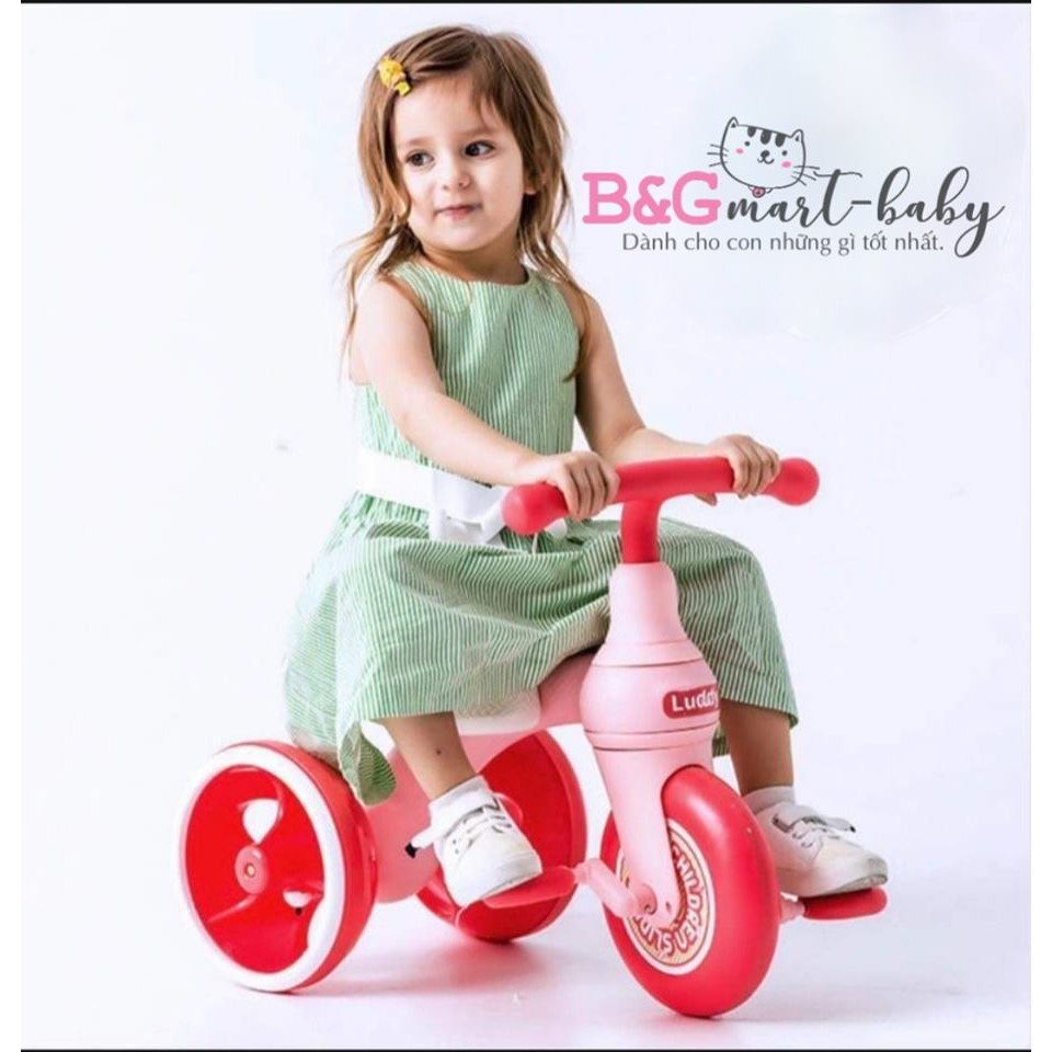 Siêu xe Luddy 1009 - Mẫu mới - Xe chòi chân kết hợp xe đạp 3 bánh cho bé