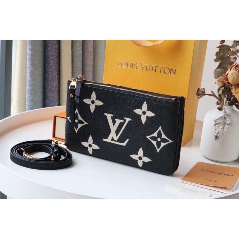 Clutch của nam Louis Vuitton LV Double Zip Pochette Monogram Empreinte da thật cao cấp