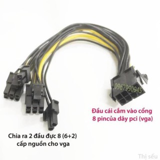 Cáp chia nguồn pcie 1 ra 2 card vga 8pin ra 2 x 8pin