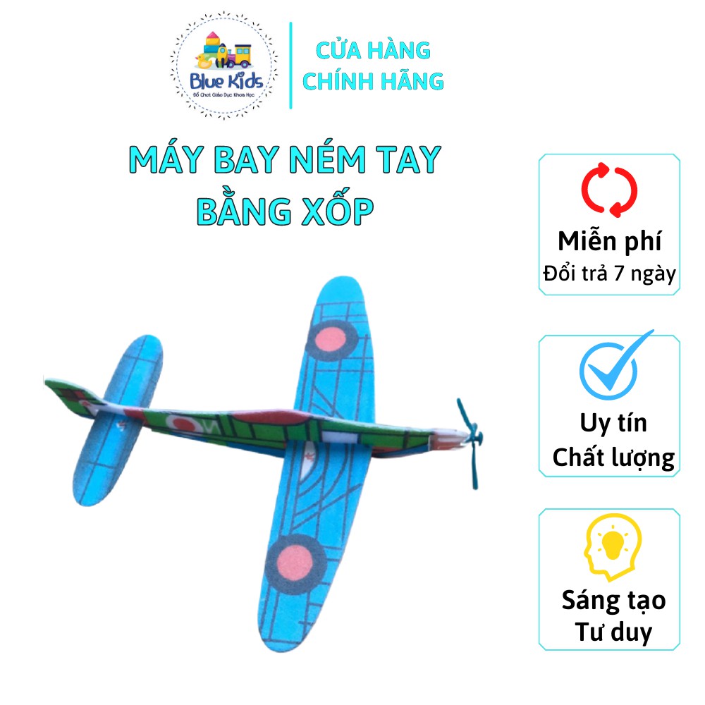 Đồ chơi khoa học STEAM tự làm máy bay ném tay bằng xốp, kích thích sáng tạo và phát triển trí tuệ