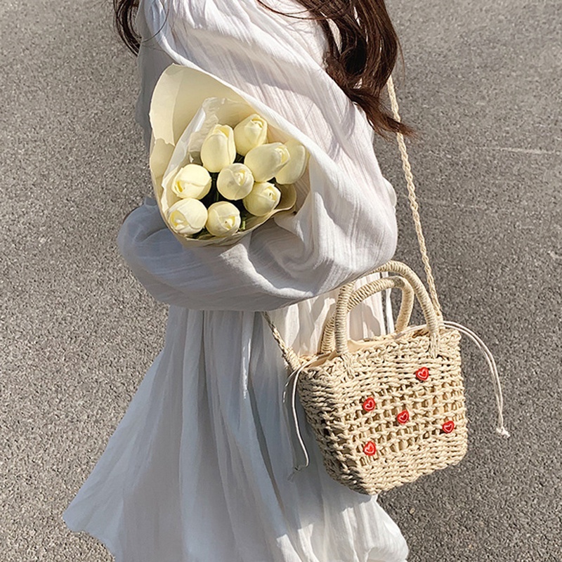 Túi Đeo Vai Đan Rơm Nhỏ Xinh Thời Trang Cho Nữ