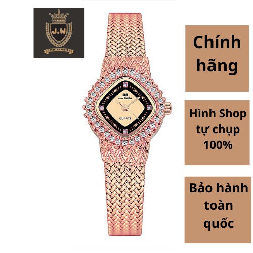 Đồng hồ nữ mặt vuông, đồng hồ nữ chính hãng BEE SISTER dây lắc siêu sang, đính đá cao cấp, cực kỳ thời trang