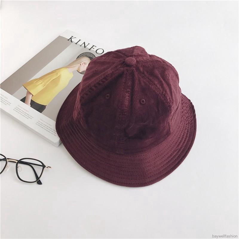 [Baywellfashion]Women Fashion Concise Casual Sunscreen All-match Solid Color Personality Bucket Hat