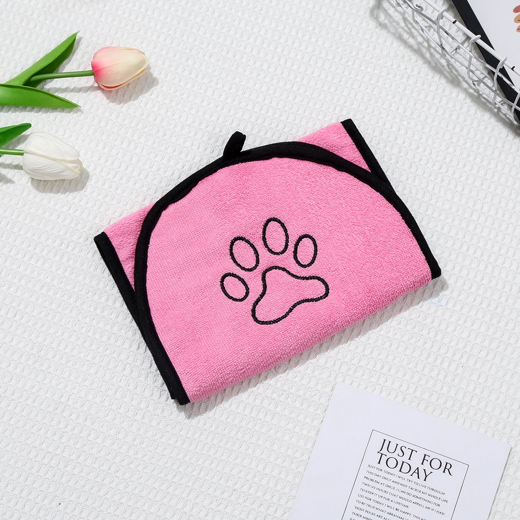 Khăn Choàng Tắm Thấm Hút Tốt Nhanh Khô Có Túi Tiện Dụng Cho Thú Cưng