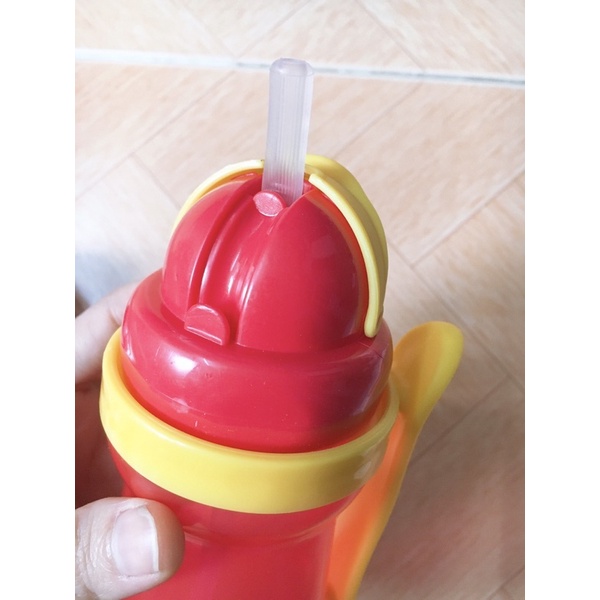 Bình nước ống hút silicone mềm 360ml Fisher Price FP20 upass