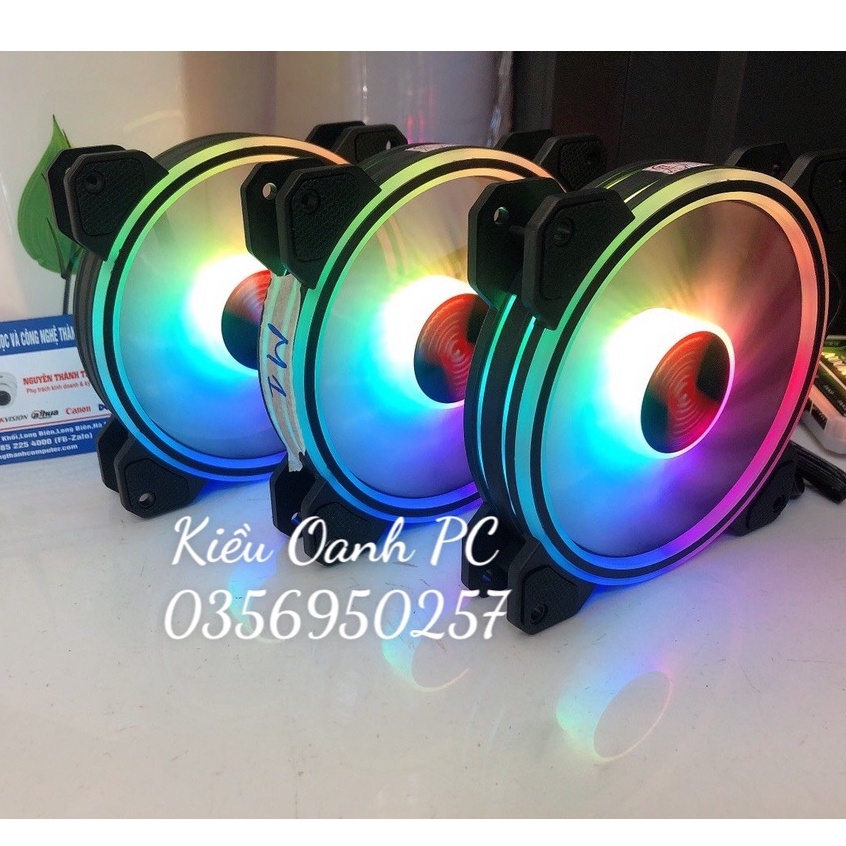 Quạt tản nhiệt Fan Led Coolmoon M1 - Led RGB Dual Ring  - Đồng Bộ Hub Coolmoon