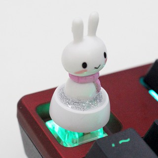 Keycap lẻ thỏ con đeo khăn cực cute ( keycap resin độc lạ )( Keycap Artisan )