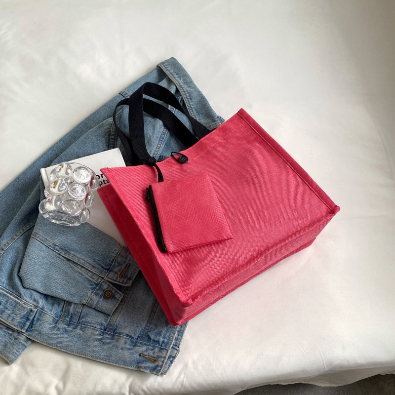 Túi Xách Nữ Vải Lanh Cỡ Lớn Thiết Kế Đơn Giản