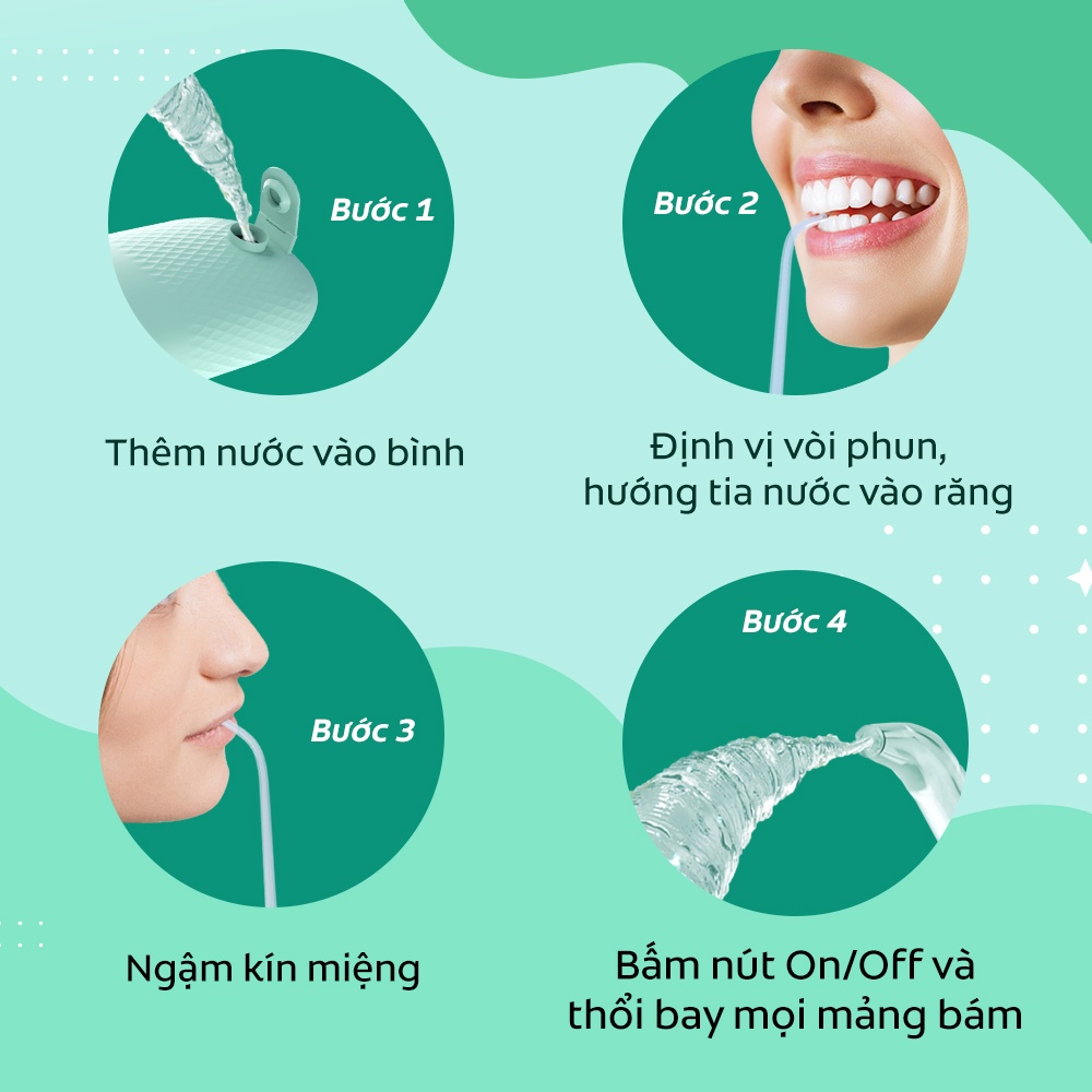 Máy tăm nước Colgate nhỏ gọn, chống thấm nước, pin sạc