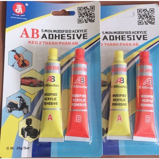 Keo dán sắt 2 thành phần AB Đức Anh 20g/ 80g set