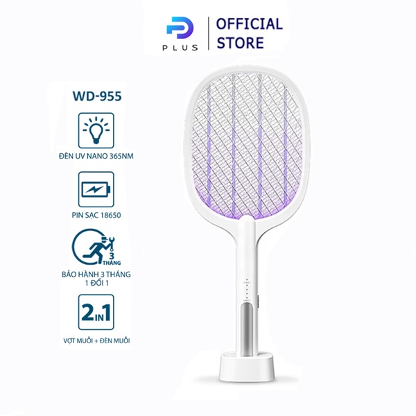 Vợt Muỗi kiêm Đèn Bắt Muỗi 2 trong 1 - Pin sạc cao cấp 1200 mah  - Bảo hành 3th 1 đổi 1