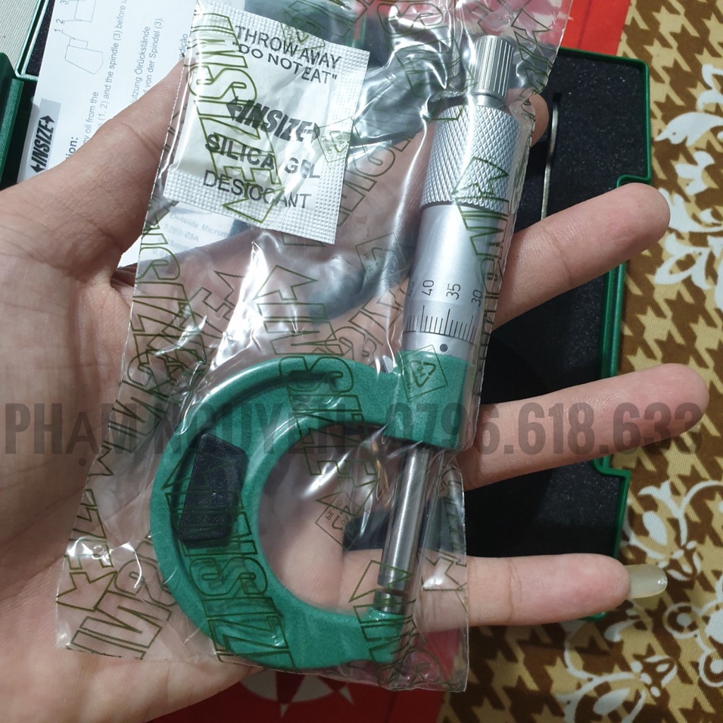 Thướt Panme Cơ 0-25mm, Panme Đo Ngoài Cơ Khí Mới Chính Hãng INSIZE Model 3203-25A , Panme 3203-25