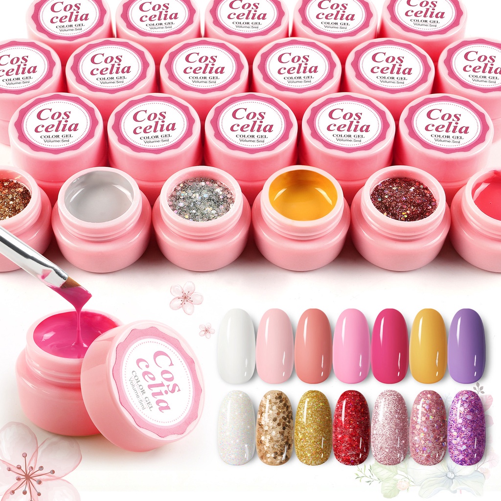[Hàng mới về] Chai gel uv 5ml 20 màu tùy chọn lâu trôi