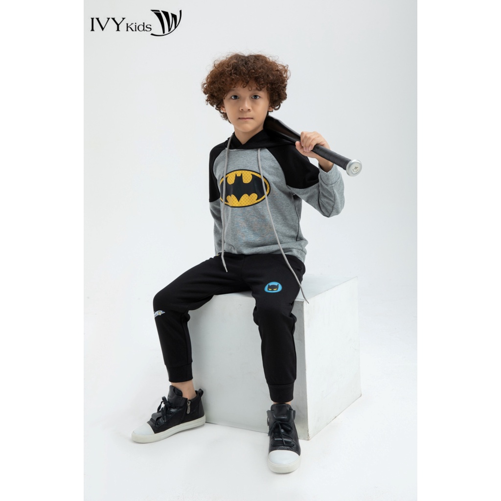 Áo thun có mũ batman bé trai IVY moda MS 59K1184