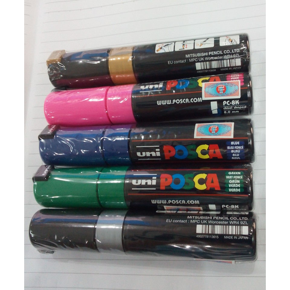 Bút vẽ Uni Posca PC-8K Marker Broad Chisel Tip 8mm