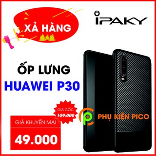 Ốp lưng P30 chính hãng Ipaky - Ốp lưng Huawei P30 vân cacbon chính hãng Ipaky chống sốc toàn diện