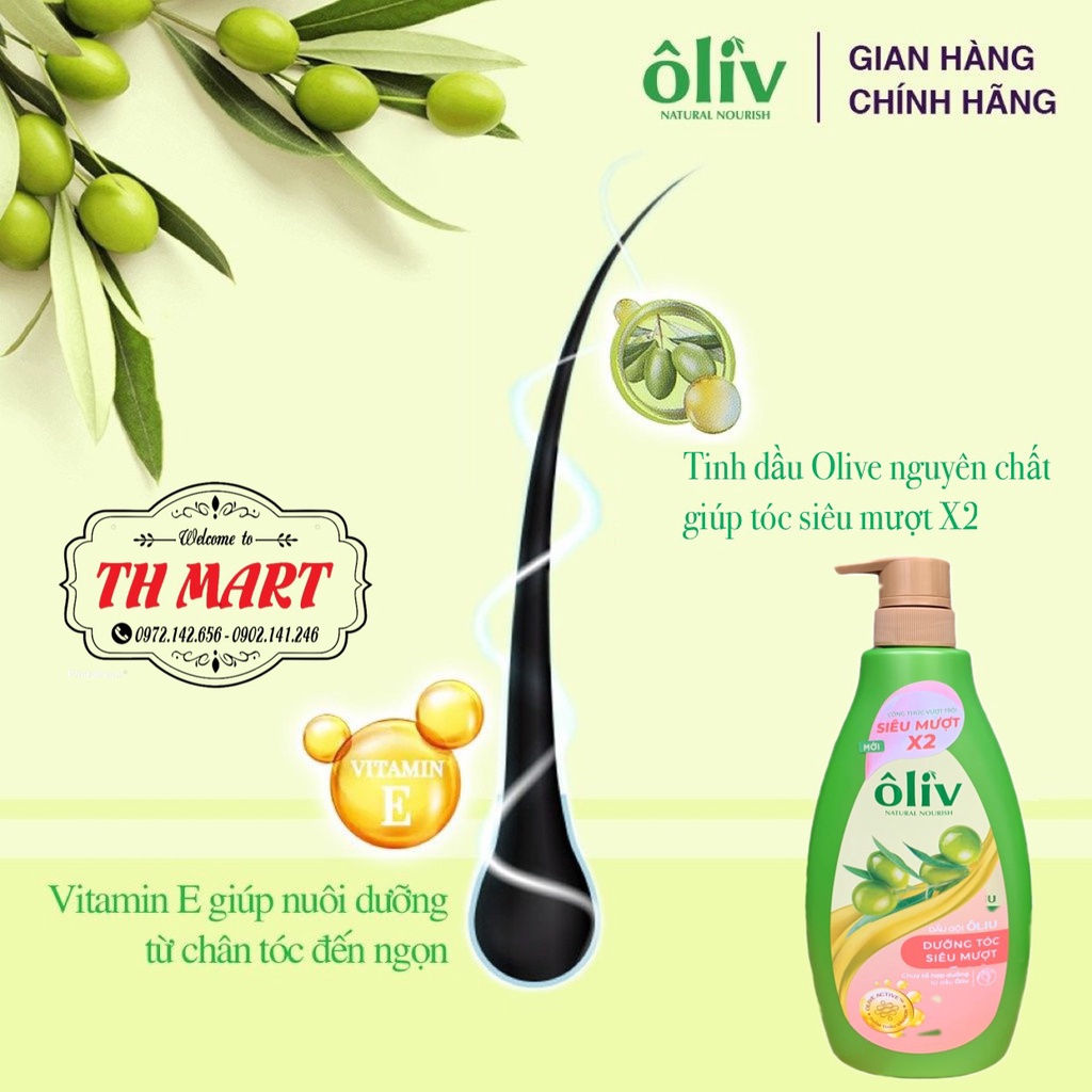 Dầu gội đầu tinh dầu ôliv dưỡng tóc siêu mượt, tóc chắc khoẻ ôliv 650ml - 1 Lít