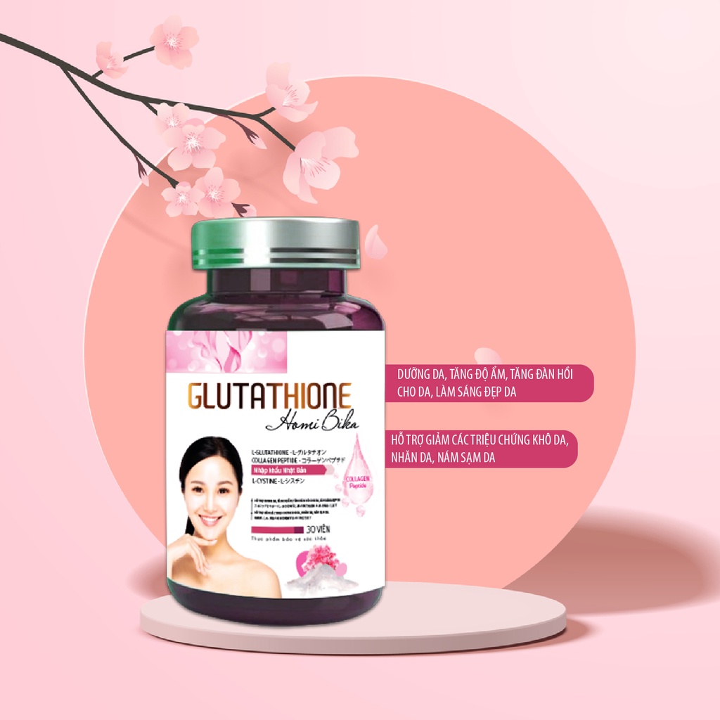 Viên Uống Sáng Đẹp Da Green Heart Pharma Glutathione Homi Bika Lọ 30 Viên