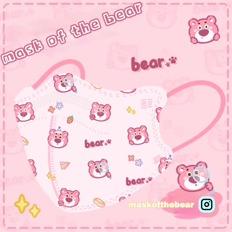 Khẩu trang 3d in hình người lớn 5 cái x mask of the bear