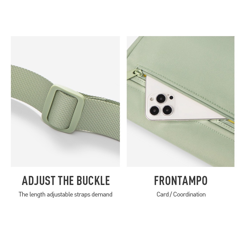 MAH YOUNG Túi đeo Thiết kế nguyên bản Túi đeo chéo giải trí dòng xanh sương rồng