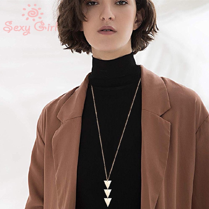 Vòng cổ Dài Mặt Tam Giác Thời Trang Cho Nữ